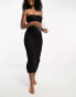 Фото #2 товара ASOS DESIGN rib bandeau maxi beach dress in black