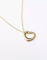 Фото #2 товара ASOS DESIGN waterproof stainless steel necklace with heart charm in gold tone