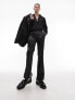 Фото #1 товара Topman straight flare high shine suit trousers in black