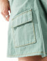 Фото #8 товара Something New X Chloe Frater denim box pleat cargo mini skirt co-ord in washed watercress green