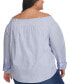 Фото #2 товара Plus Size Off-The-Shoulder Long-Sleeve Top