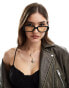 AIRE X ASOS ceres rectangle sunglasses in black with yellow lens - фото #4