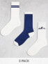 Фото #1 товара Threadbare Ski 3 pack printed socks in ecru