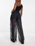 Фото #2 товара Armani Exchange sheer wide leg trousers in black