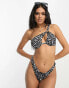 Фото #2 товара ASOS DESIGN mix and match one shoulder flexi wire bikini top in mono spot