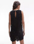 Topshop knitted premium crochet mini dress in black Черный, L - EU 44 - фото #2