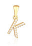 Gold-plated pendant with zircons letter "K" SVLP0948XH2BIGK