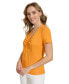 ფოტო #3 პროდუქტის Women's Twist Front V-Neck T-Shirt