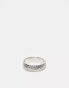 Фото #1 товара ASOS DESIGN band ring with embossed design in silver tone