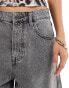 Stradivarius STR denim jort in dark washed grey grau, 36 - фото #5