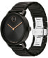 Men's Bold Evolution 2.0 Swiss Quartz Ionic Plated Black Steel Watch 40mm