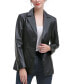 ფოტო #2 პროდუქტის Petite Reyna Leather Blazer Jacket