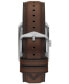 ფოტო #3 პროდუქტის Men's Carraway Three-Hand Brown Leather Watch, 30mm