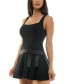 ფოტო #3 პროდუქტის Juniors' Drop-Waist Square-Neck Bow-Trim Dress