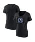 Фото #1 товара Women's Black Tampa Bay Lightning Alternate Logo V-Neck T-shirt