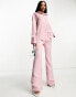 4th & Reckless Tall exclusive satin shirt co-ord in light mauve