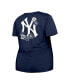 Фото #2 товара Women's Navy New York Yankees Plus Size Two-Hit Front Knot T-shirt