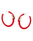 Red Pencil Hoop Earrings