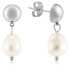 Elegant steel earrings with real pearls VAAJDE201330G
