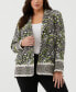 Plus Size Unlined Paisley Print Single Breasted Blazer