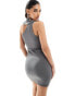 ASOS DESIGN one shoulder wrap sleeve detail mini dress in grey grau, S - EU 36-38 - фото #3