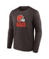 Фото #2 товара Men's Brown Cleveland Browns Team Lockup Long Sleeve Shirt