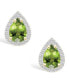 ფოტო #3 პროდუქტის Peridot (1-3/5 ct. t.w.) and Lab Grown Sapphire (1/5 ct. t.w.) Halo Studs in 10K Yellow Gold