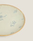 Floral stoneware dessert plate