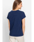 ფოტო #2 პროდუქტის Women's 100% Cotton Short Sleeve T-Shirt with Embroidered Neckline