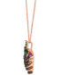 ფოტო #2 პროდუქტის GODIVA x Le Vian® Chocolate Covered Strawberry Pendant Necklace featuring Multi-Gemstone (5/8 ct. t.w.) & Chocolate Diamond (3/8 ct. t.w.) in 14k Rose Gold