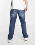 ASOS DESIGN baggy jeans in dark wash blue with heavy tint