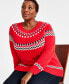 Фото #3 товара Plus Size Novelty Pullover Sweater, Created for Macy's