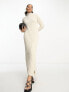 Фото #3 товара Trendyol high neck ribbed maxi dress in cream