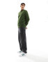 ASOS DESIGN oversized sweatshirt with nibbled hem and cuff in green