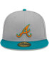 Фото #2 товара Men's Gray, Teal Atlanta Braves 59FIFTY Fitted Hat