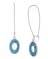 ფოტო #1 პროდუქტის Semi-Precious Turquoise Oval Dangle Earrings