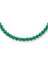 ფოტო #2 პროდუქტის Plain Simple Western Jewelry Dark Forrest Green Imitation Malachite Round 10MM Bead Strand Necklace For Women Silver Plated Clasp 18 Inch