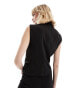 Mango tech zip front waistcoat in black