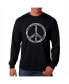 Men's Word Art Long Sleeve T-Shirt- Peace Sign In 77 Languages