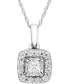 ფოტო #2 პროდუქტის Diamond Princess Halo 18" Pendant Necklace (1/4 ct. t.w.) in 14k Gold