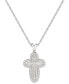 Фото #1 товара Macy's cubic Zircona Cross 18" Pendant Necklace in Sterling Silver