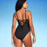 Women's Shaping Plunge High Leg One Piece Swimsuit - Shade & Shore Black XS