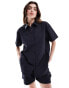 Фото #1 товара JDY oversized boxy pinstripe co-ord shirt in navy