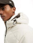 Jack & Jones puffer jacket with contrast zip in beige