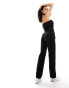 In The Style bandeau denim jumpsuit in black