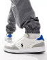 Polo Ralph Lauren Court trainer in grey white suede mix with logo