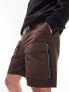 Фото #1 товара Topman zip double cargo pocket short in brown