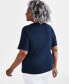 Women's Boat-Neck Elbow Sleeve Cotton Top, XS-4X, Created for Macy's