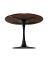 Фото #9 товара 42.13" Modern Round Dining Table, Four Patchwork Tabletops With Brown Oak