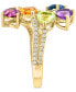 ფოტო #4 პროდუქტის EFFY® Multi Gemstone (2-1/3 ct. t.w.) & Diamond (1/4 ct. t.w.) Heart Statement Ring in 14k Gold